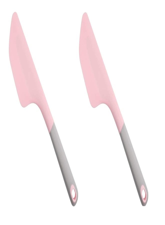 Baskety Silicone Spatula Multipurpose Kitchen Baking Tool for Cake, Cream, Butter & Mixing - Heat-Resistant Silicone Utensil, Light Pink (Pack of 2) - Image 1